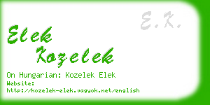 elek kozelek business card